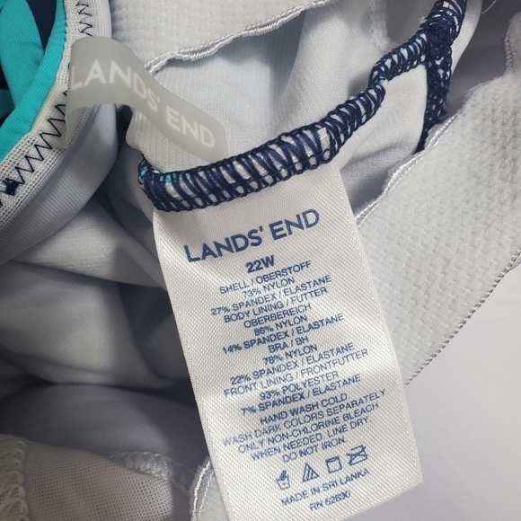 Lands End One Piece Swimsuit Ruffle Hem Swimdress - Picture 13 of 13